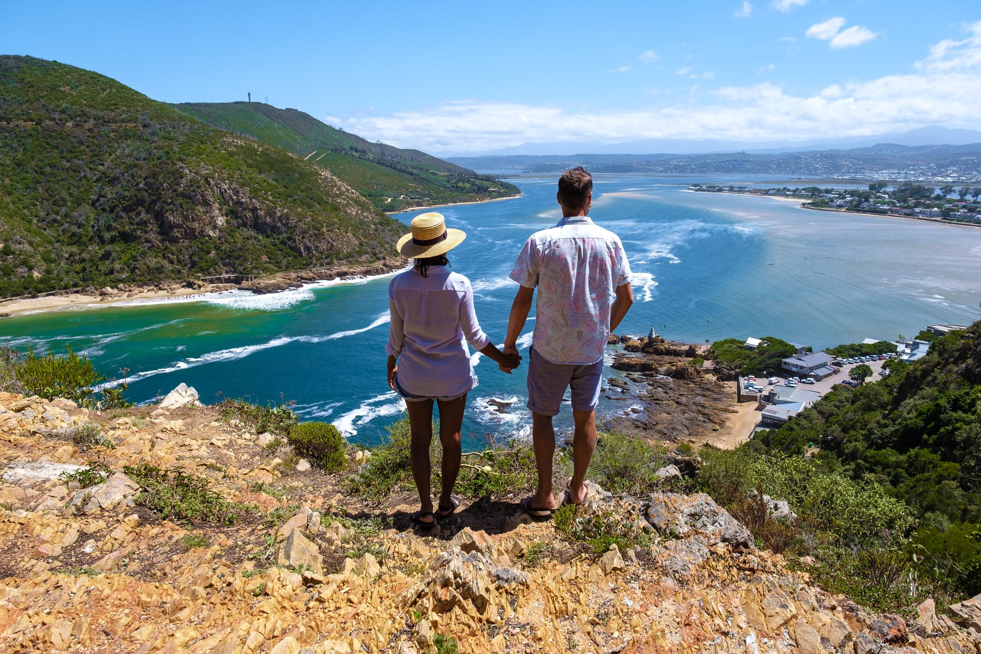 Panoramic view of the Knysna Lagoon on the Garden Route