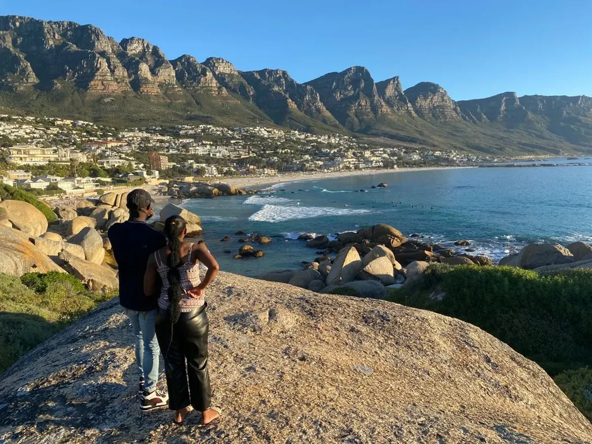 Atlantic Seaboard coastal road below the Twelve Apostles on a Cape Point tour from Cape Town