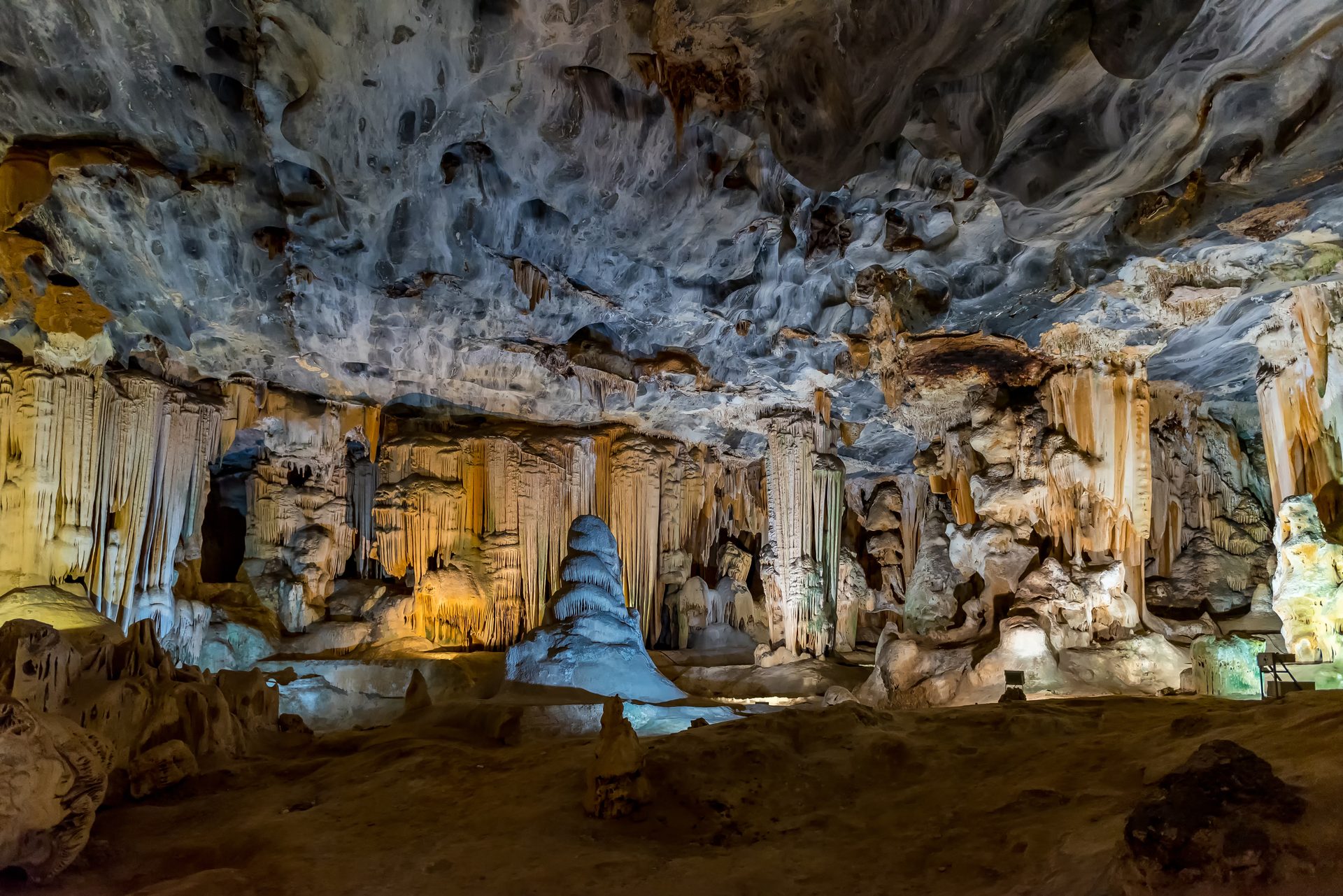 Stalagmites and stalactites in the Cango Caves near Oudtshoorn in the Klein Karoo